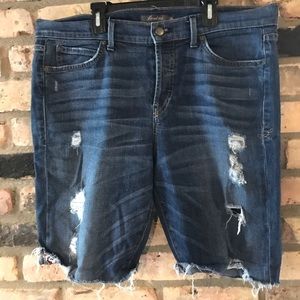 31 Level 99 dark blue jean skirt.